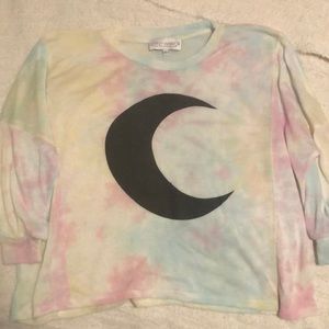 Tie dye moon pullover